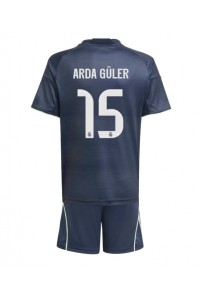 Real Madrid Arda Guler #15 Jalkapallovaatteet Lasten Vieraspeliasu 2025-26 Lyhythihainen (+ Lyhyet housut)